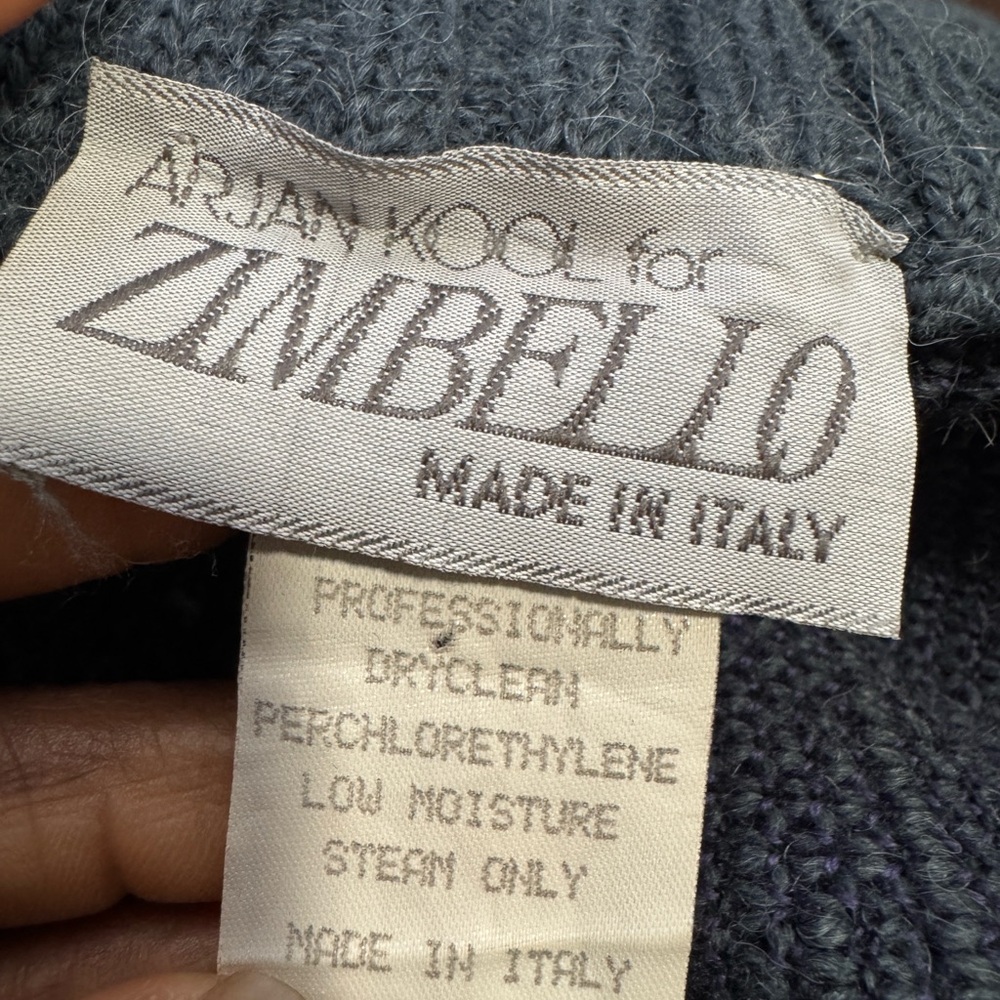 Arian Kool for Zimbello Vintage V-Neck Wool/Alpaca Sweater Sz - Picture 8 of 13